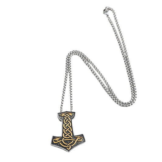 Viking Dragon Stainless Steel Pendant Necklace