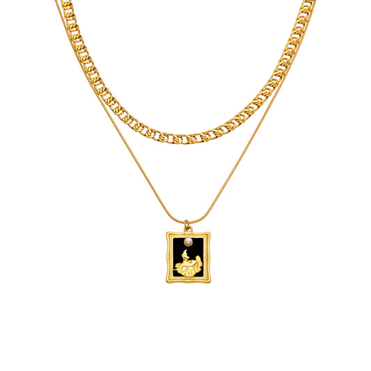 Personalized Dripping Oil Square Necklace Planderful HipHop