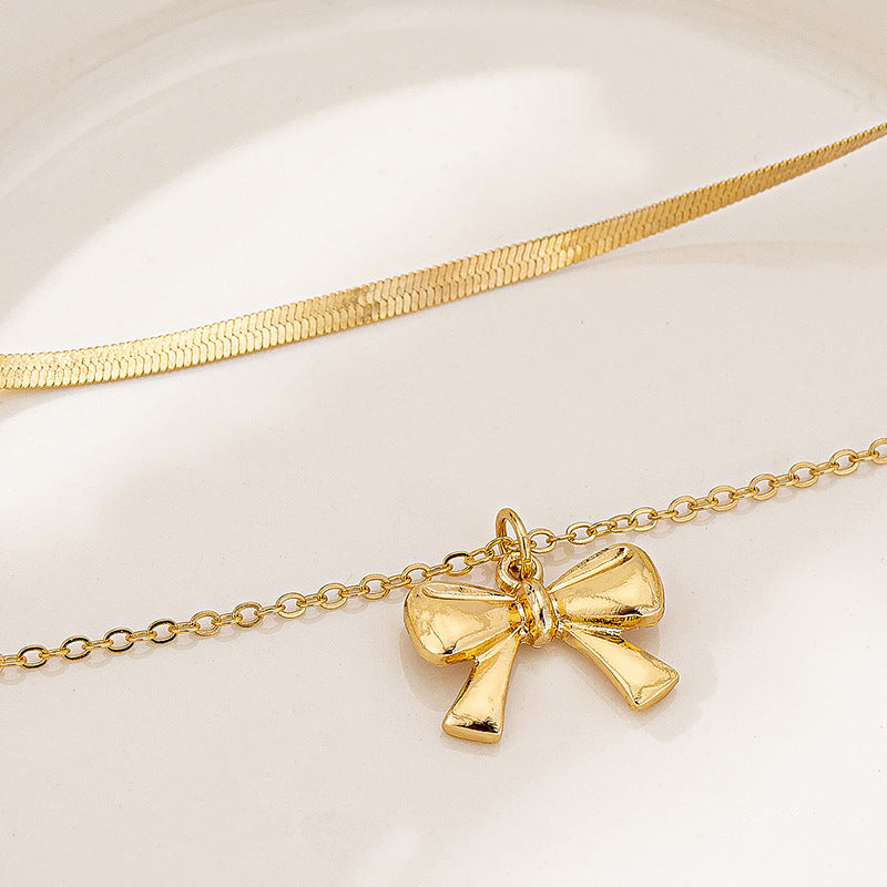 Planderful Vienna Verve Necklace – Fashionable Double-Layer Metal Design