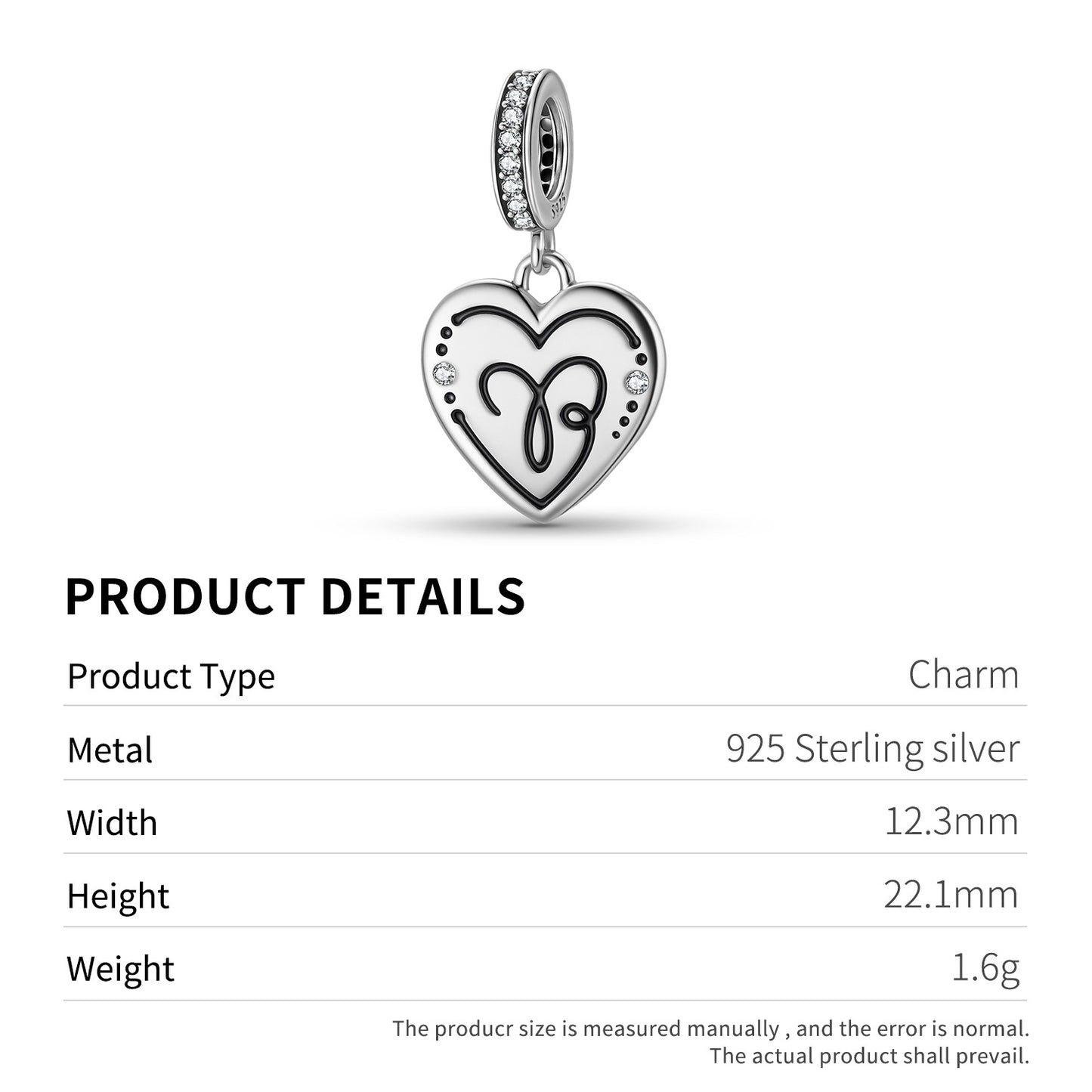 Planderful Jewelry Sterling Silver Heart Shape Zodiac Pendant With Zircon Necklace