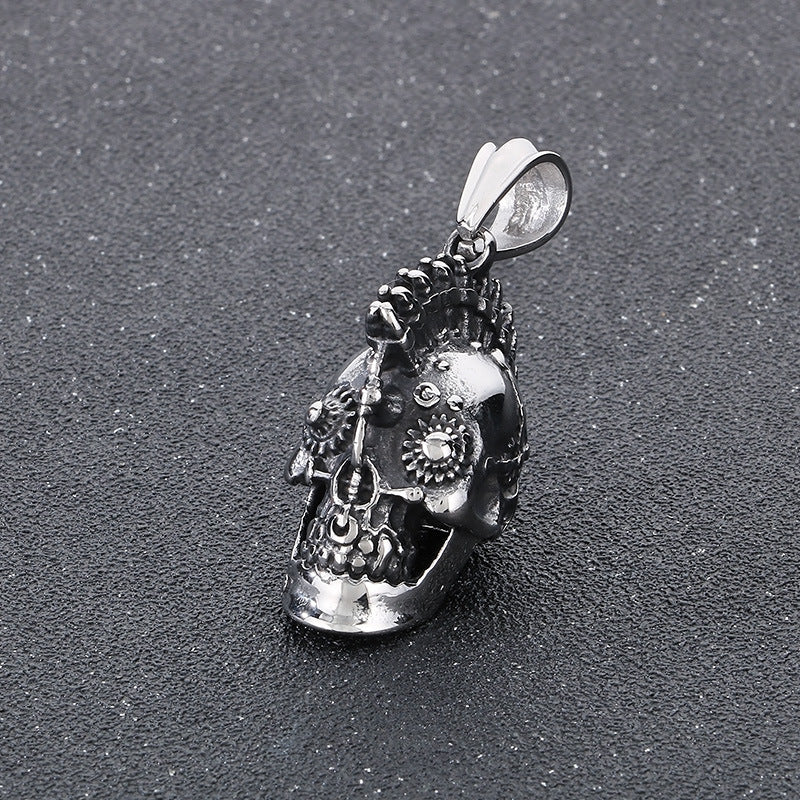 Pirates Of The Caribbean Film And Television, Punk Style Gothic Skull Titanium Steel Necklace