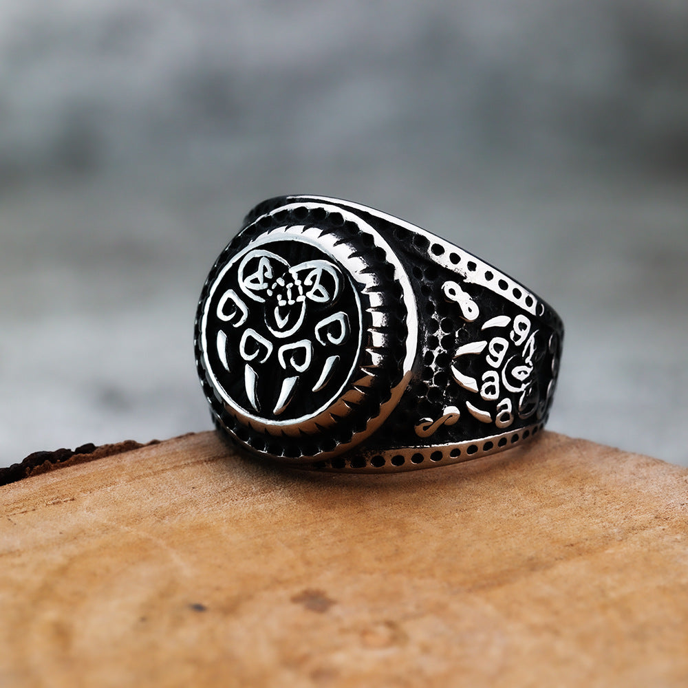 Vintage Viking Stainless Steel Men's Ring