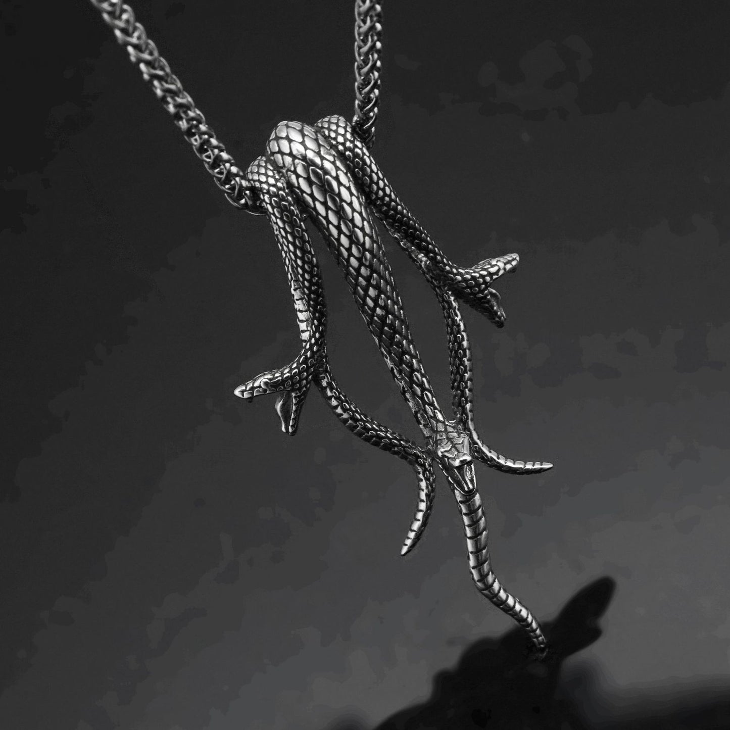 Steel Necklace – Vintage Snake Pendant for Everyday Glamour and Modern Everyday Wear