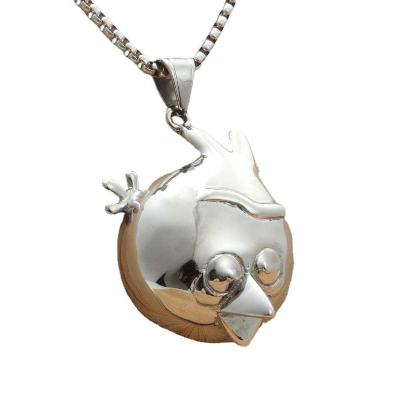 Personalized Titanium Steel Bird Pendant Necklace for Men - Retro Punk Animal Design by Planderful