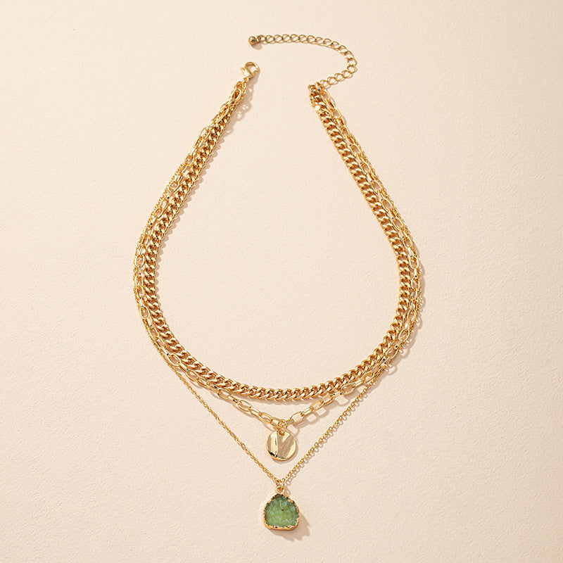 Luxurious Multi-Layer Crystal Pendant Necklace - Vienna Verve Collection