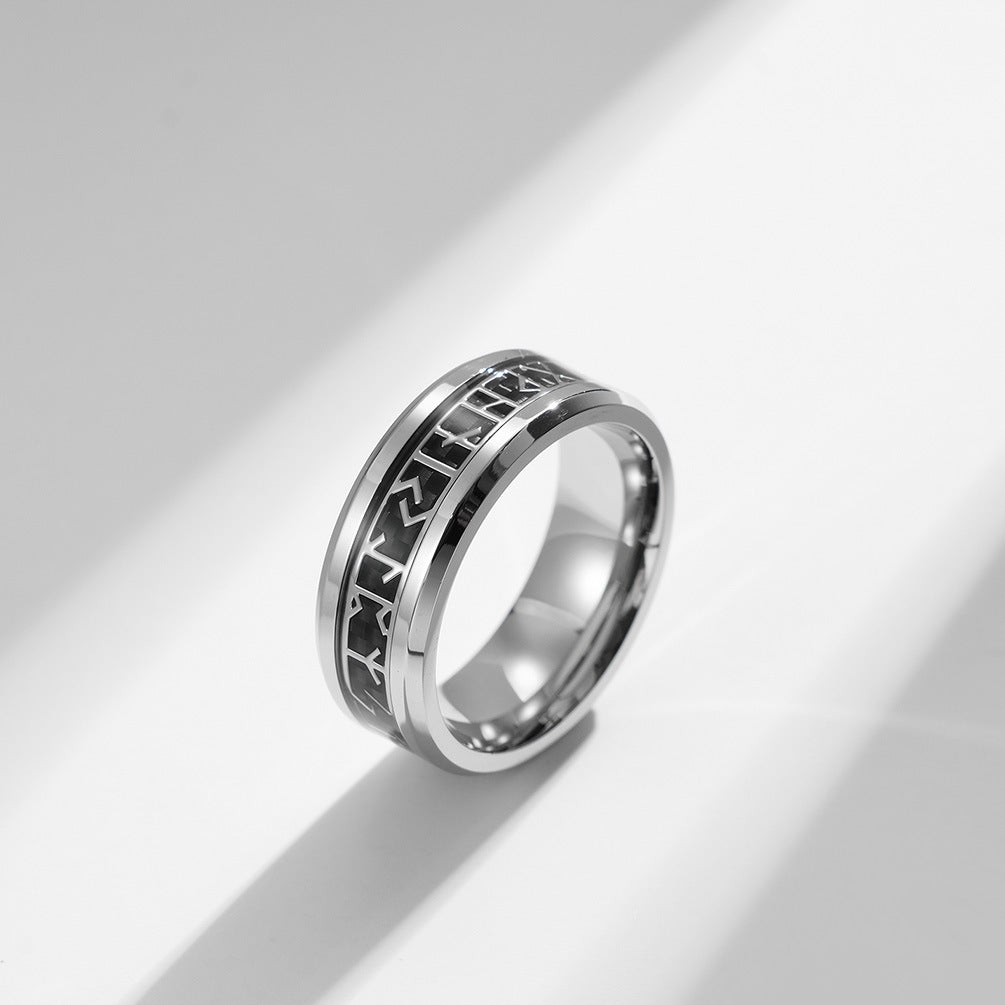 Planderful Viking Ring With Nordic Luhn Rune Stainless Steel For Men Unisex Jewelry