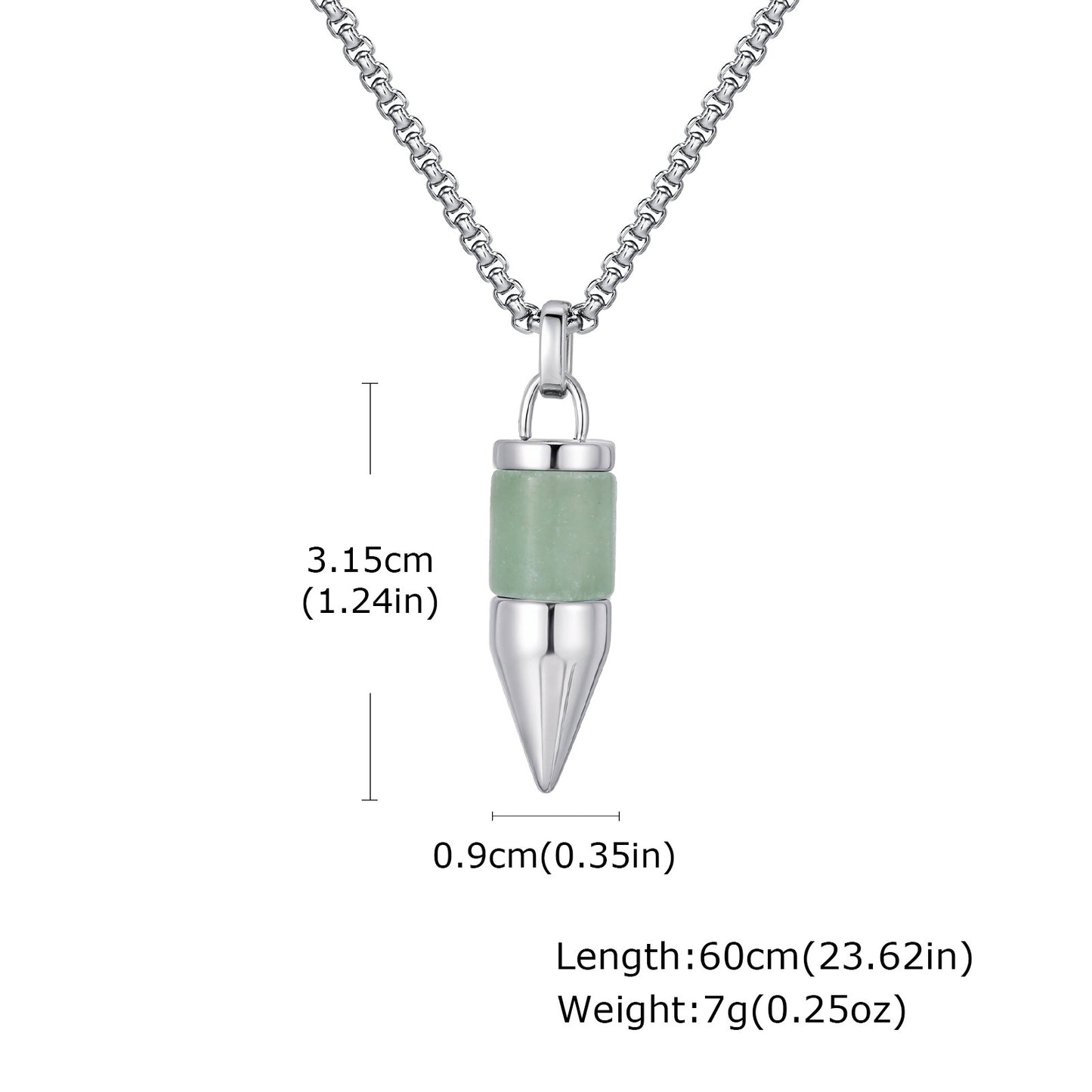 Planderful Mens Pendant Necklace Round Bullet Gemstones