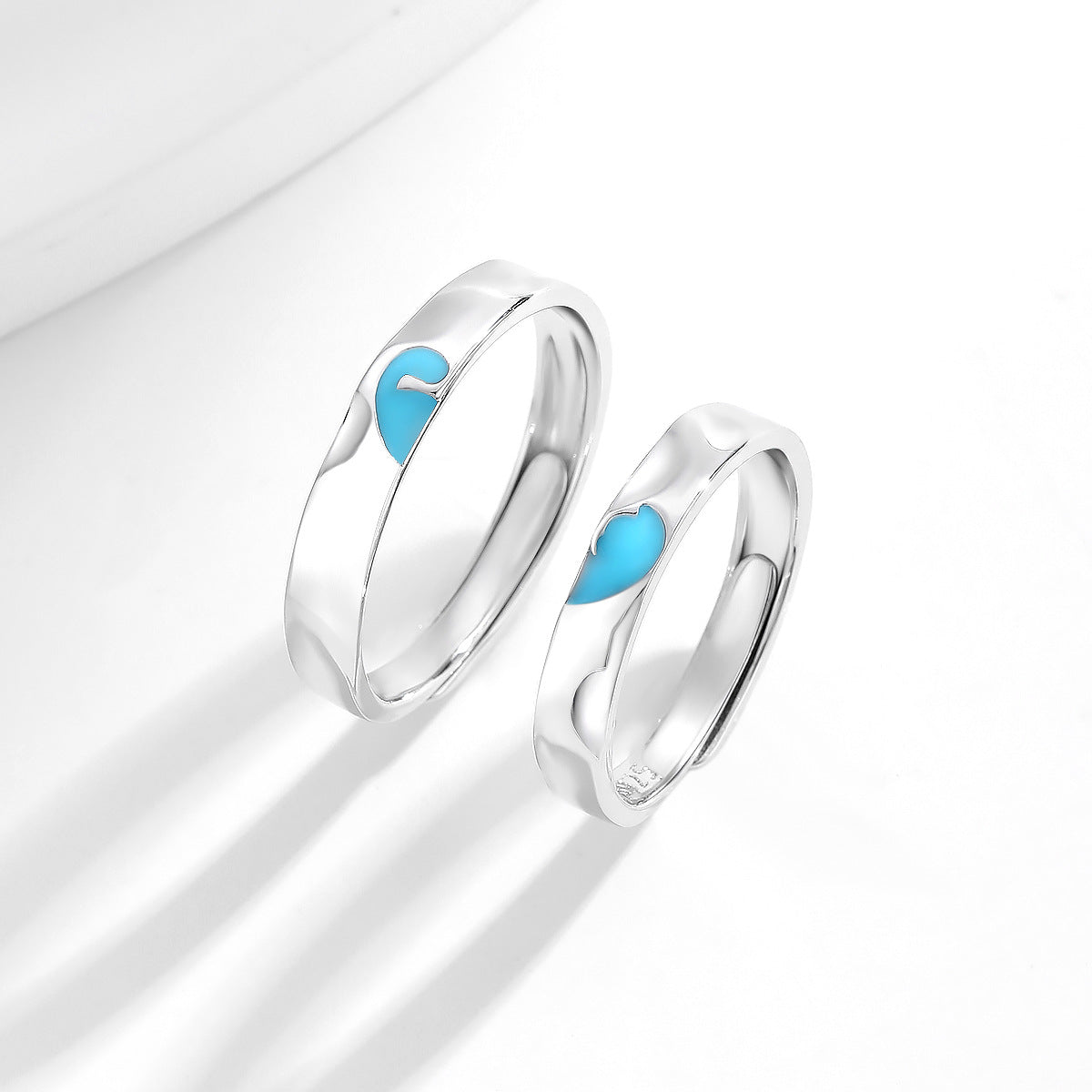 Planderful The Heart Is Surging Couple Ring – Sterling Silver 925 Light Luxury Luminous Gift