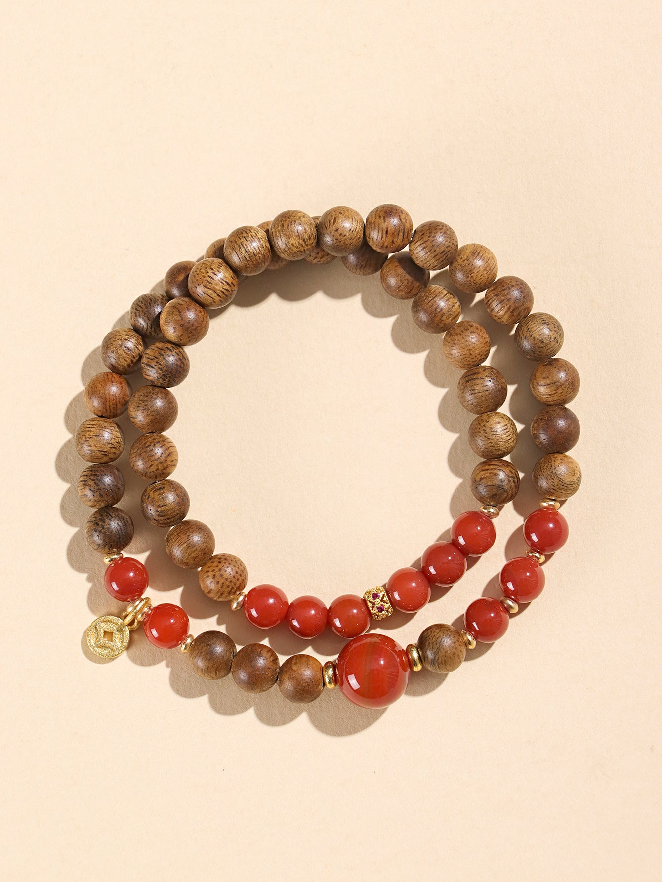 Planderful Eaglewood Double Circle Bracelet – Niche Literary and Retro Design