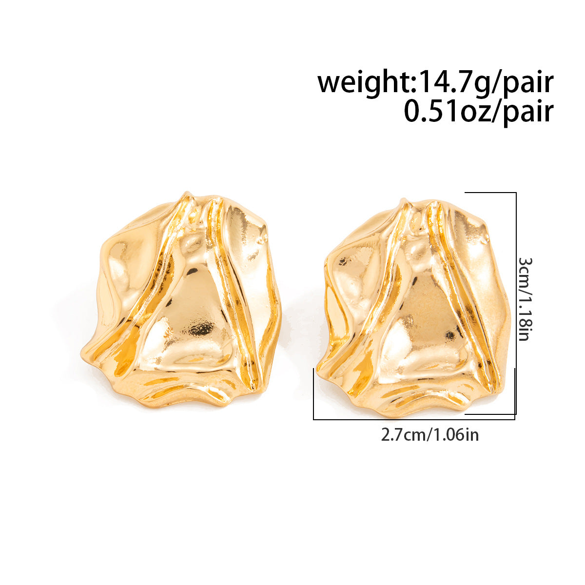 Planderful Geometric Stud Earrings For Women With Irregular Mirror Design Bold Statement Jewelry Vienna Verve