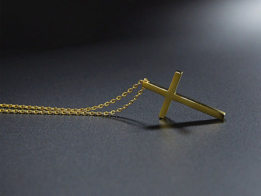 Planderful Everyday Genie Unisex Cross Necklace Titanium Steel Glossy Non Fading Durable Accessory