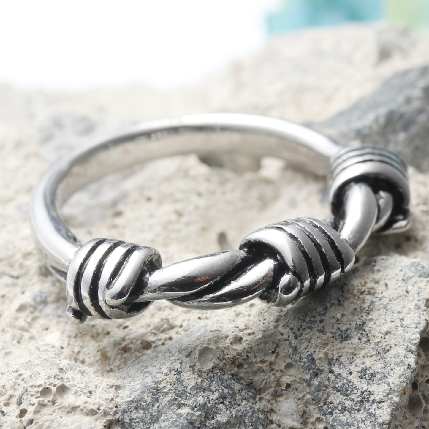 Titanium Steel Braided Knot Ring for Men - Retro Trendy Personalized Jewelry