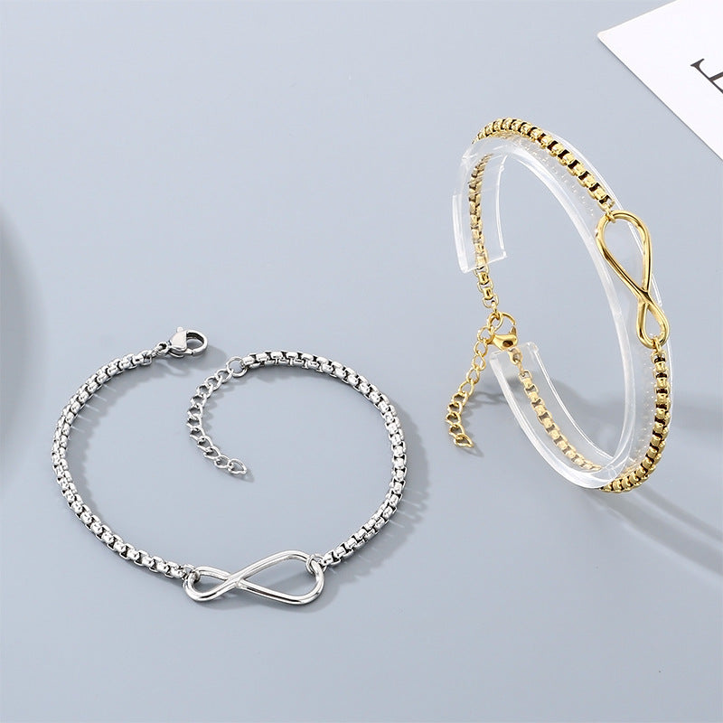 Minimalist Infinity Symbol Bracelet Unisex Commuter Design Sense 8 Characters Adjustable