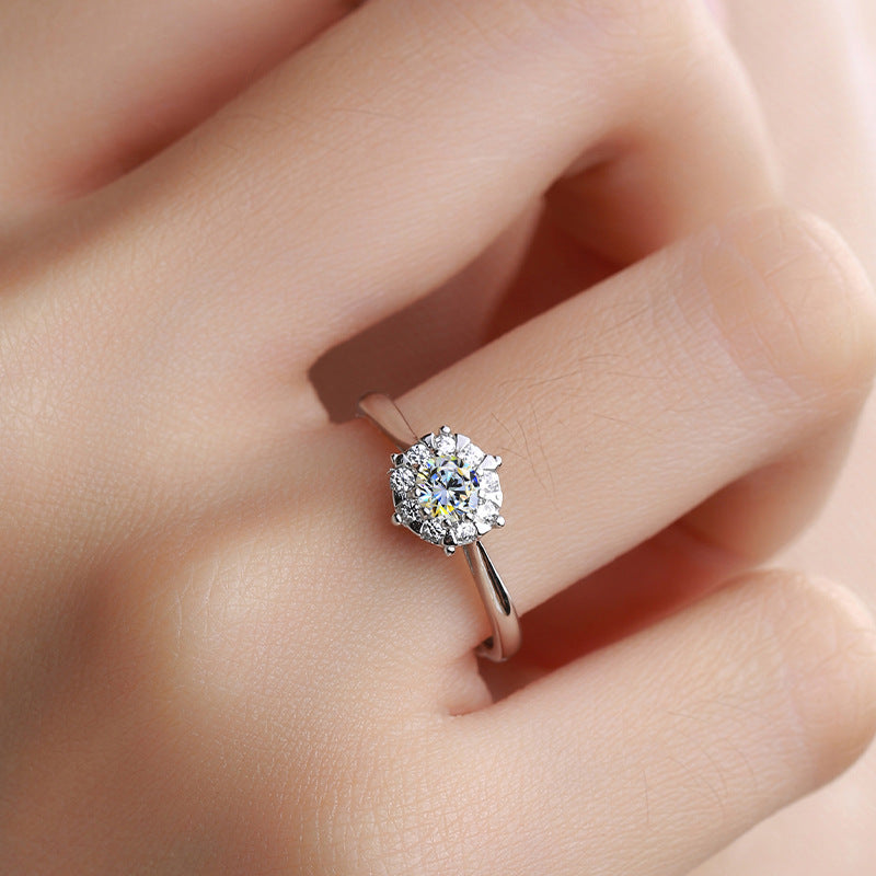 Moissanite Fashionable S925 Sterling Silver Ring