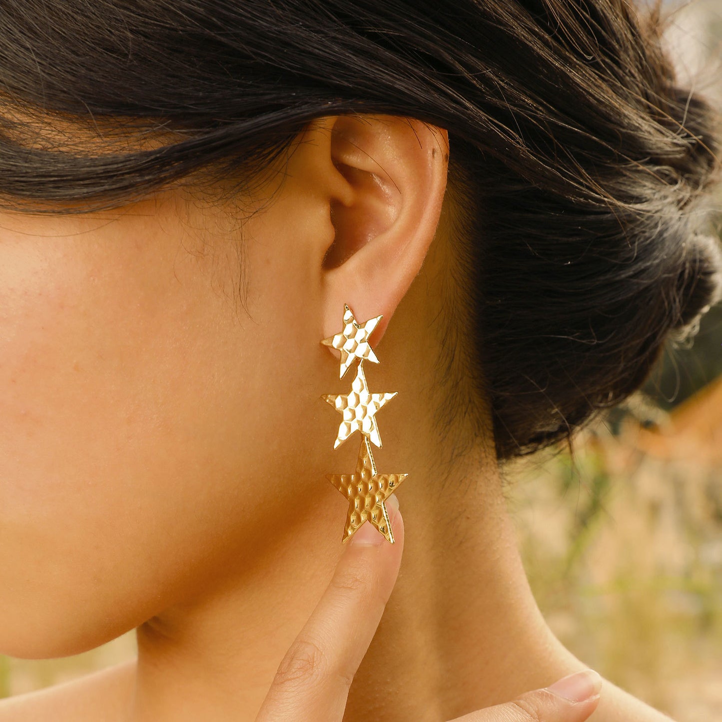 Geometric Star Earrings Women's Fashion Copper Jewelry Wholesale