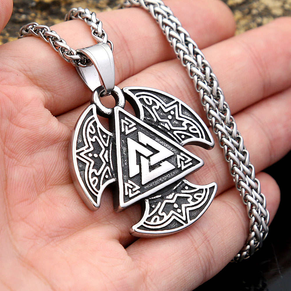 Vintage Viking Stainless Steel Men's Pendant Necklace
