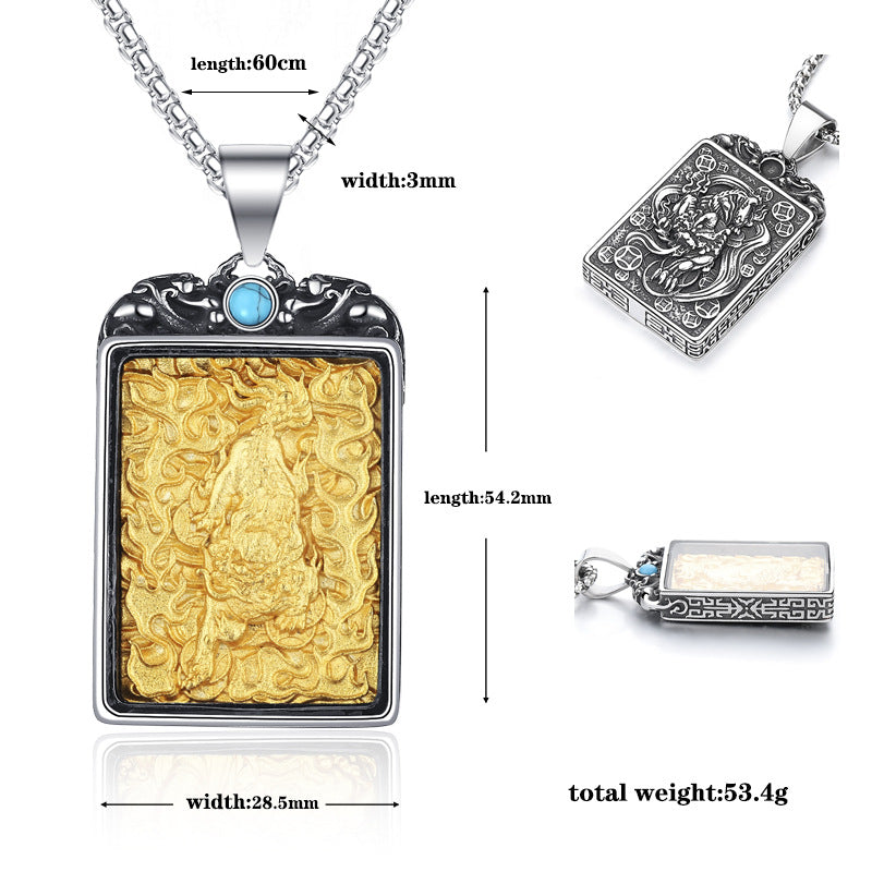 Titanium Steel Gold-Plated Necklace – Luxury Men