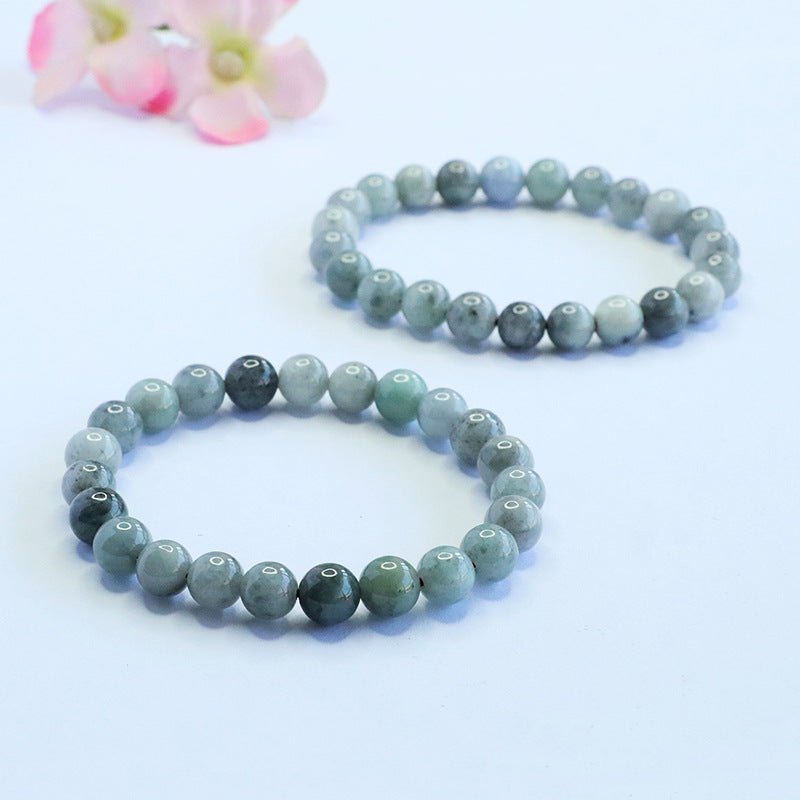 Dark Jadeite Round Bead 7 mm Bracelet