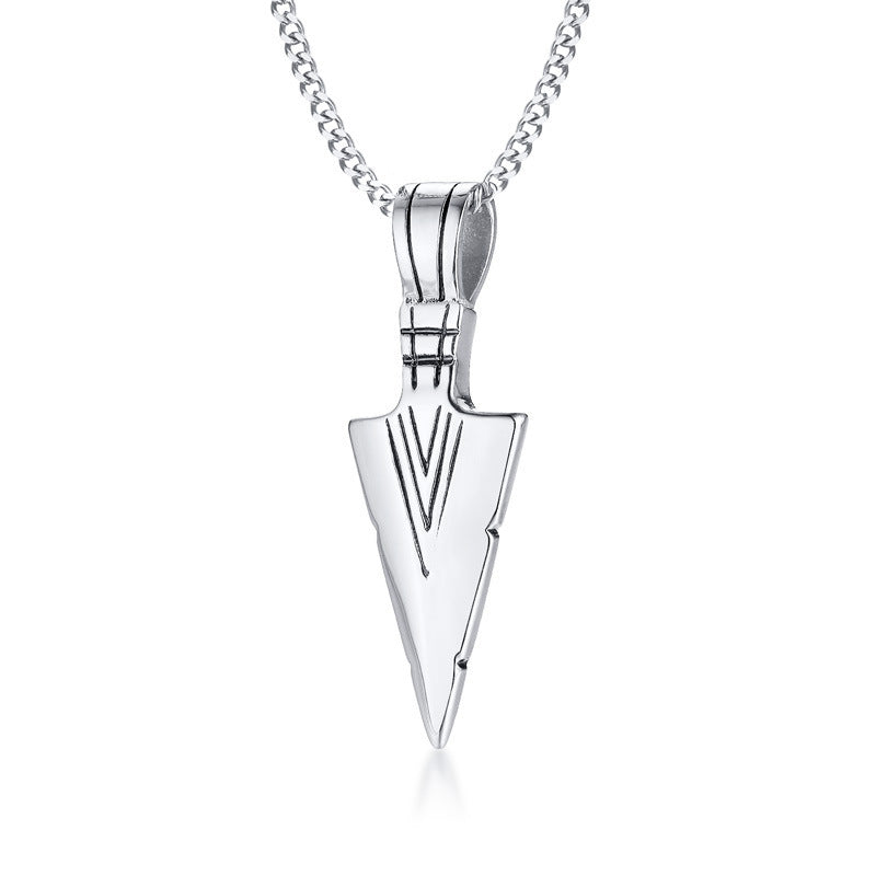 Spearhead Pendant Hip-Hop Wind Titanium Steel Necklace Men's Titanium Steel Pendant