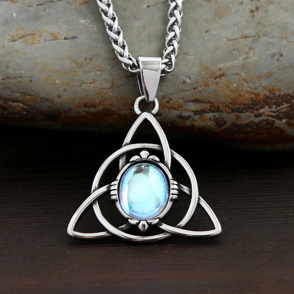 Celtic Witch Stainless Steel Men's Pendant Necklace