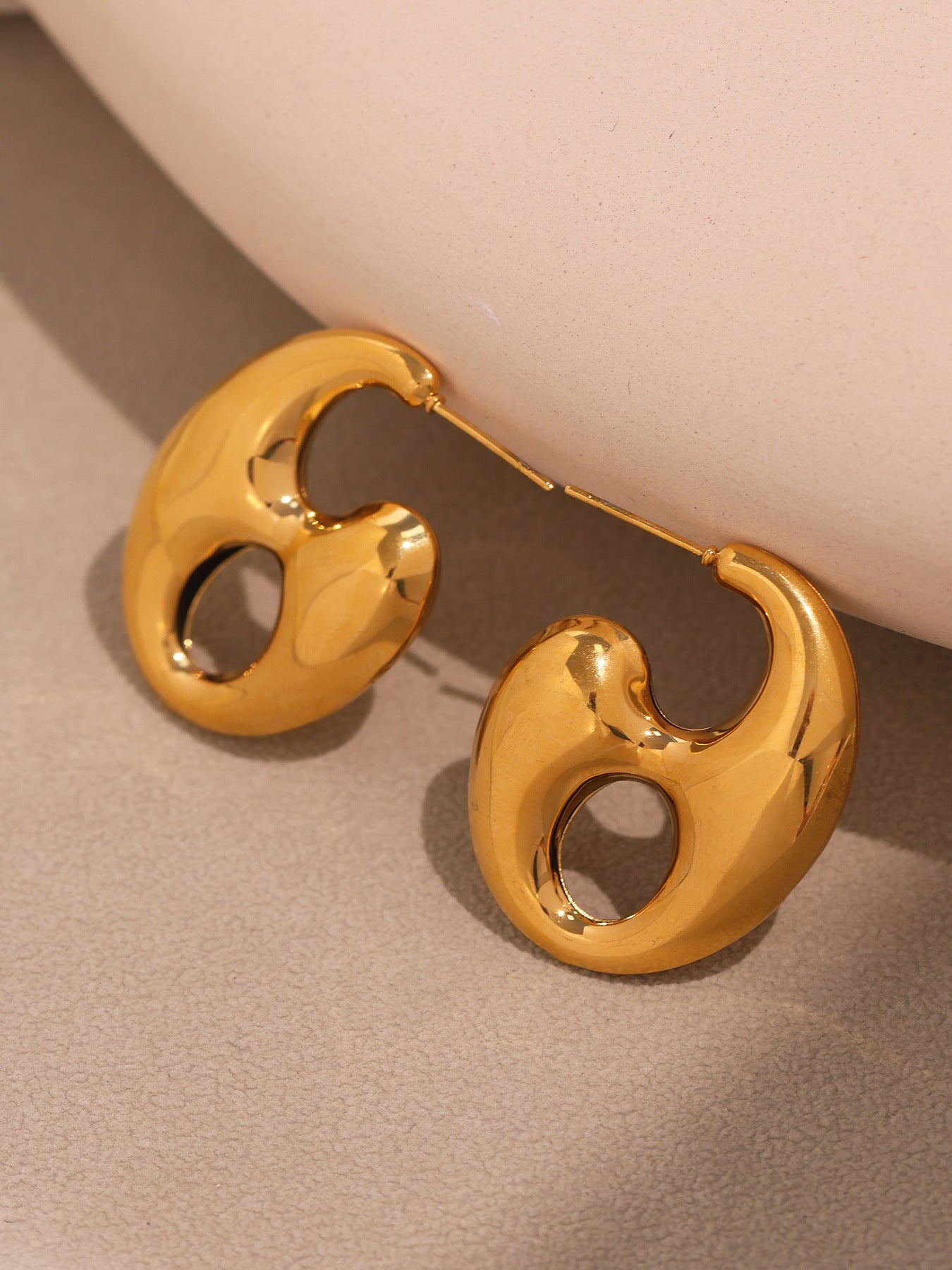 Planderful Coffee Bean Earrings For Women Gold Plated