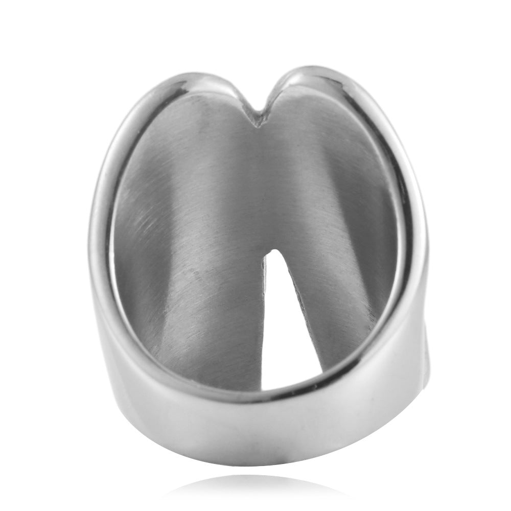 Titanium Steel Angel Wings Fashion Ring for Men and Women - Versatile Trendy Design in European and American Style