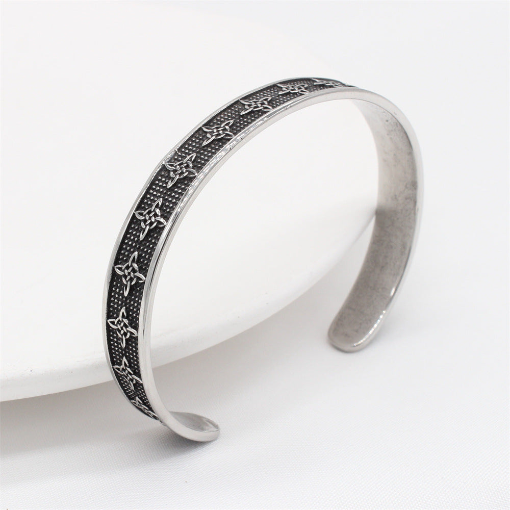 Planderful Everyday Genie – Retro Nordic Viking Celtic Titanium Steel Bracelet
