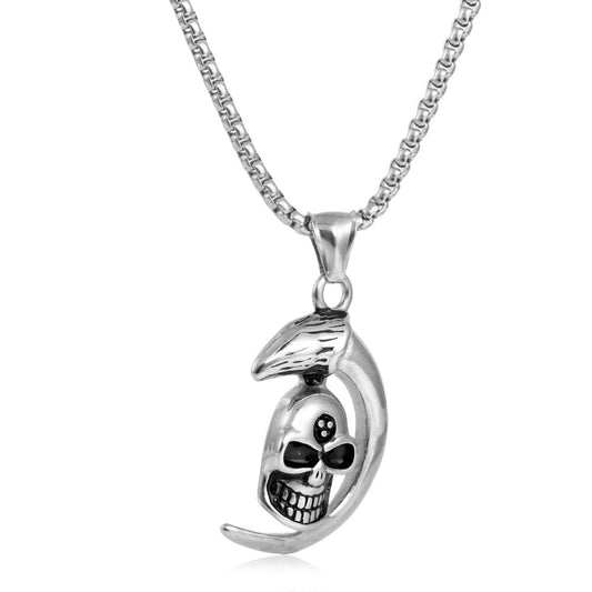 European And American Stainless Steel Skull Pendant Necklace