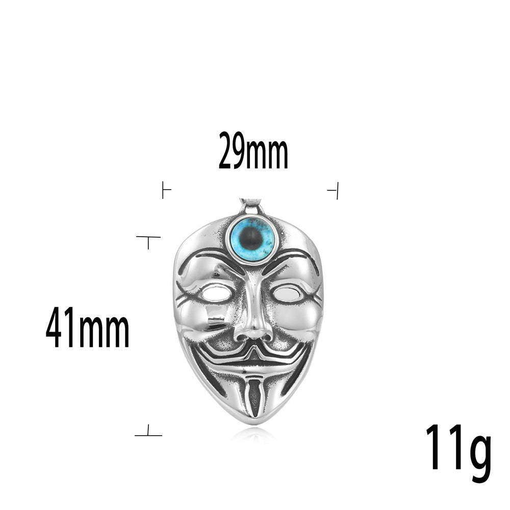 European And American Stainless Steel Mask Eye Pendant
