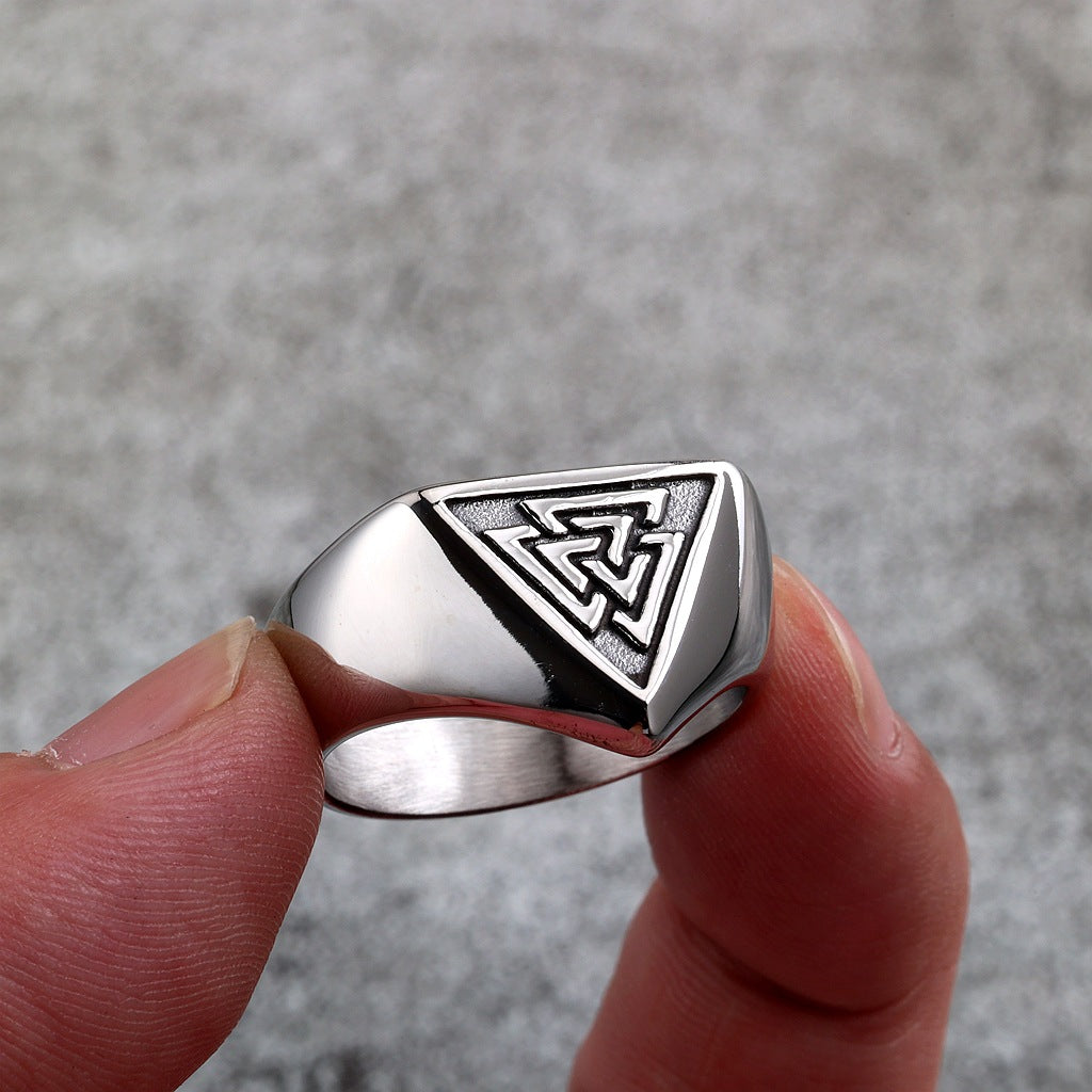 Vintage Viking Stainless Steel Men's Ring