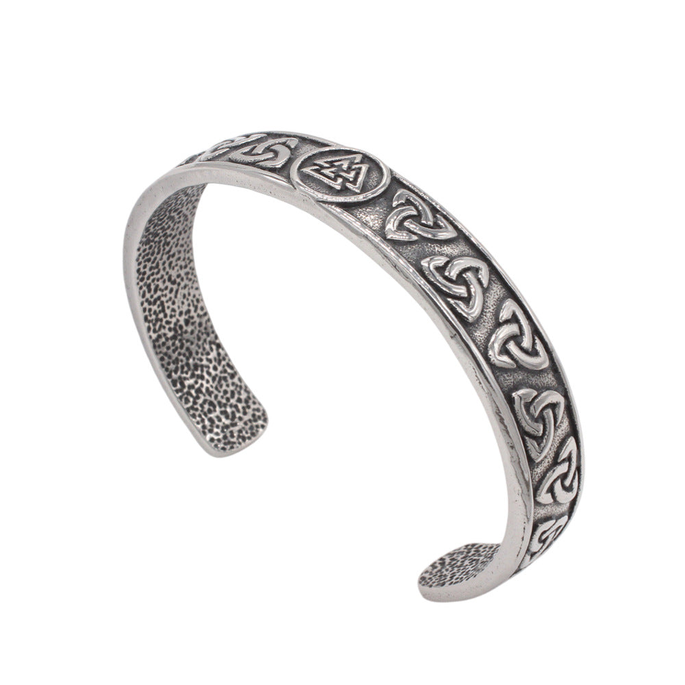 Planderful Viking Durable Titanium Steel Bracelet For Men And Unisex Open Cuff With Retro Protection