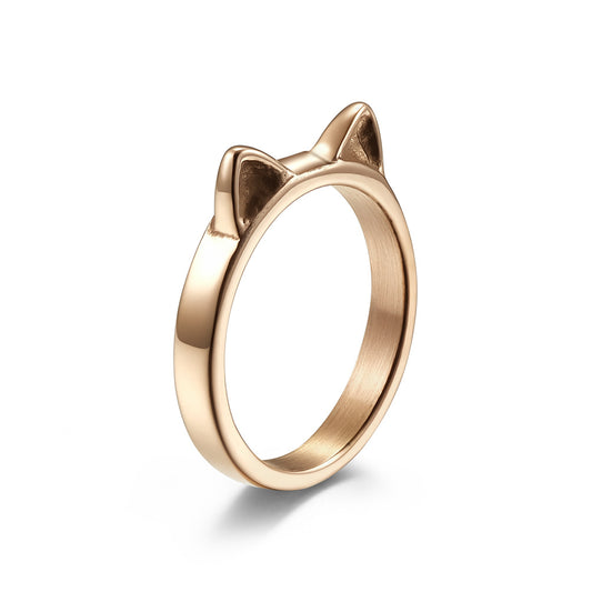 Planderful Cat Ear Ring Titanium Steel For Women Durable Catgirl Jewelry Everyday Genie