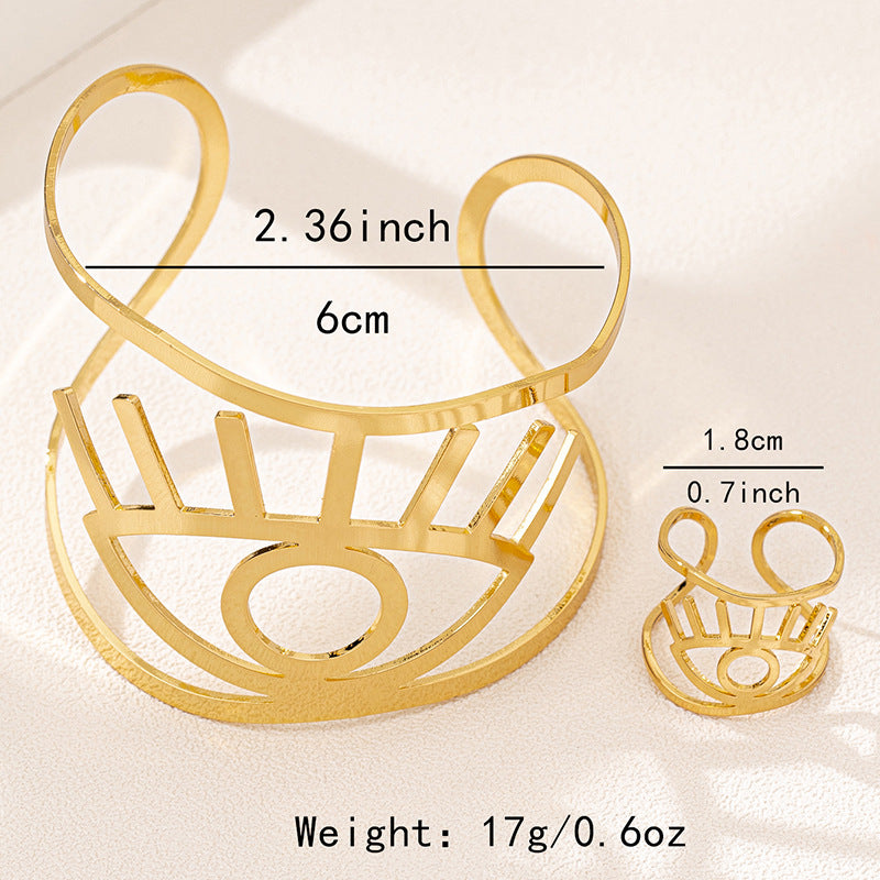 Planderful Vienna Verve Jewelry Set – Exaggerated Metal Devil's Eye Design