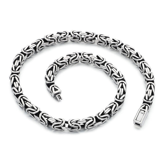 Planderful Men Titanium Steel Necklace Retro Imperial Chain