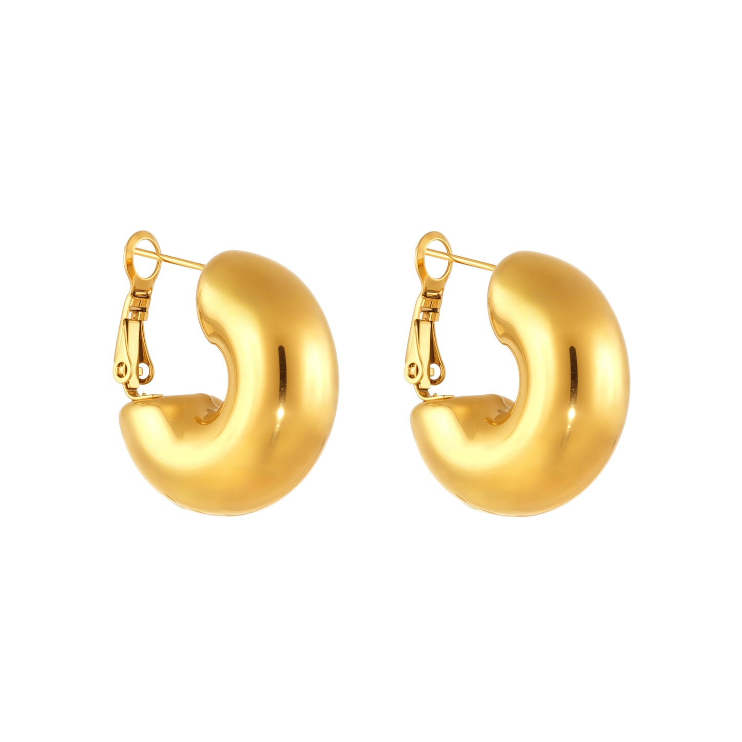 Planderful C Shaped Earrings For Fashion Lovers 18K Gold
