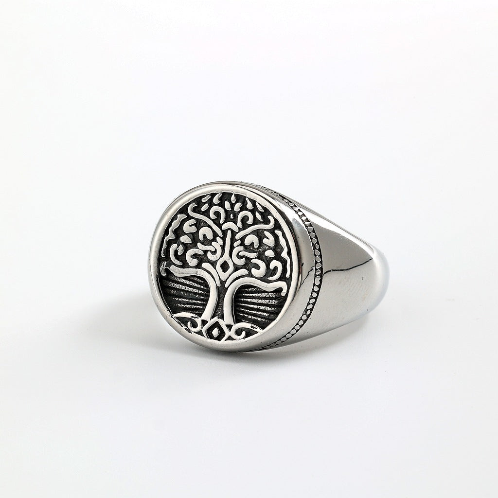 Vintage Tree of Life Viking Stainless Steel Men's Ring