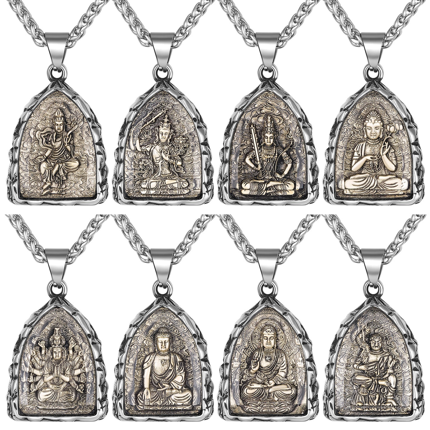 Steel Necklace – Statement Zodiac Buddha