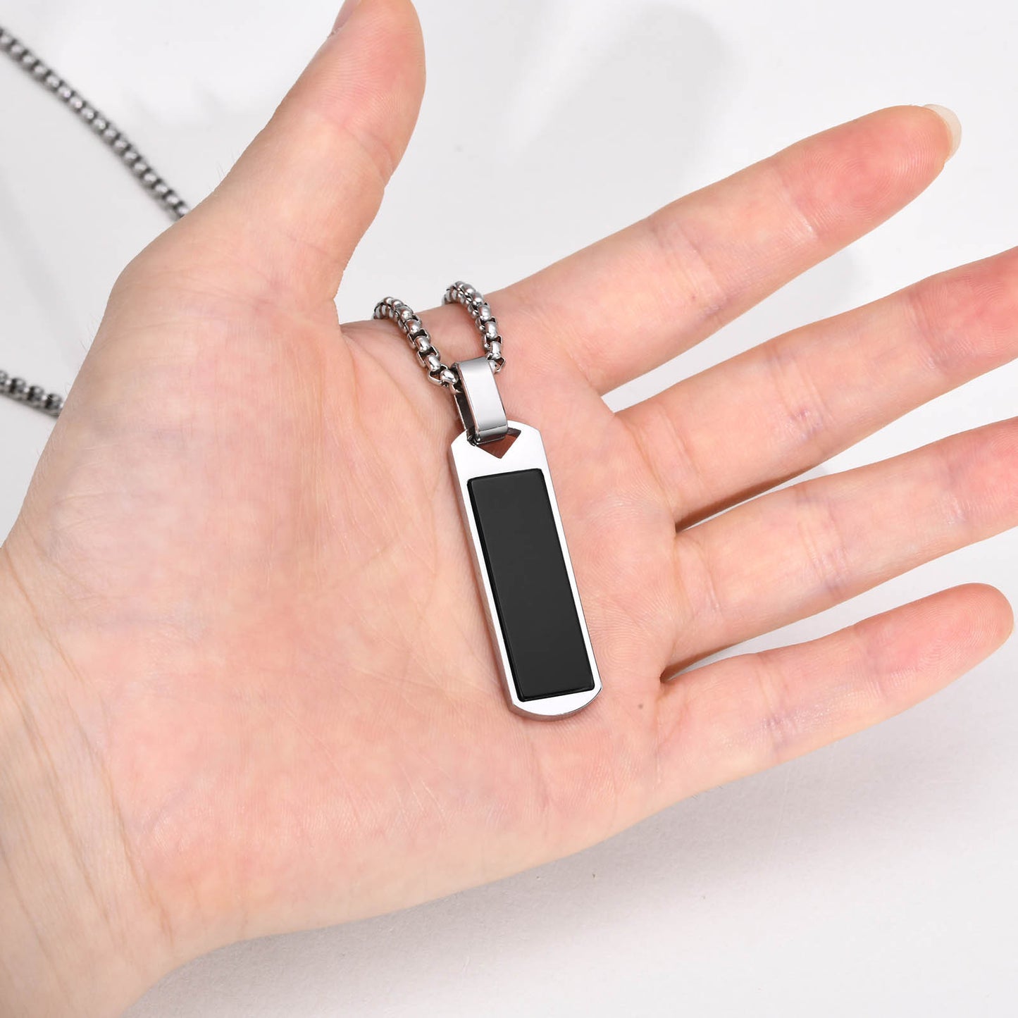 Men's Fashion Stainless Steel Lapis Lazuli Pendant for Men