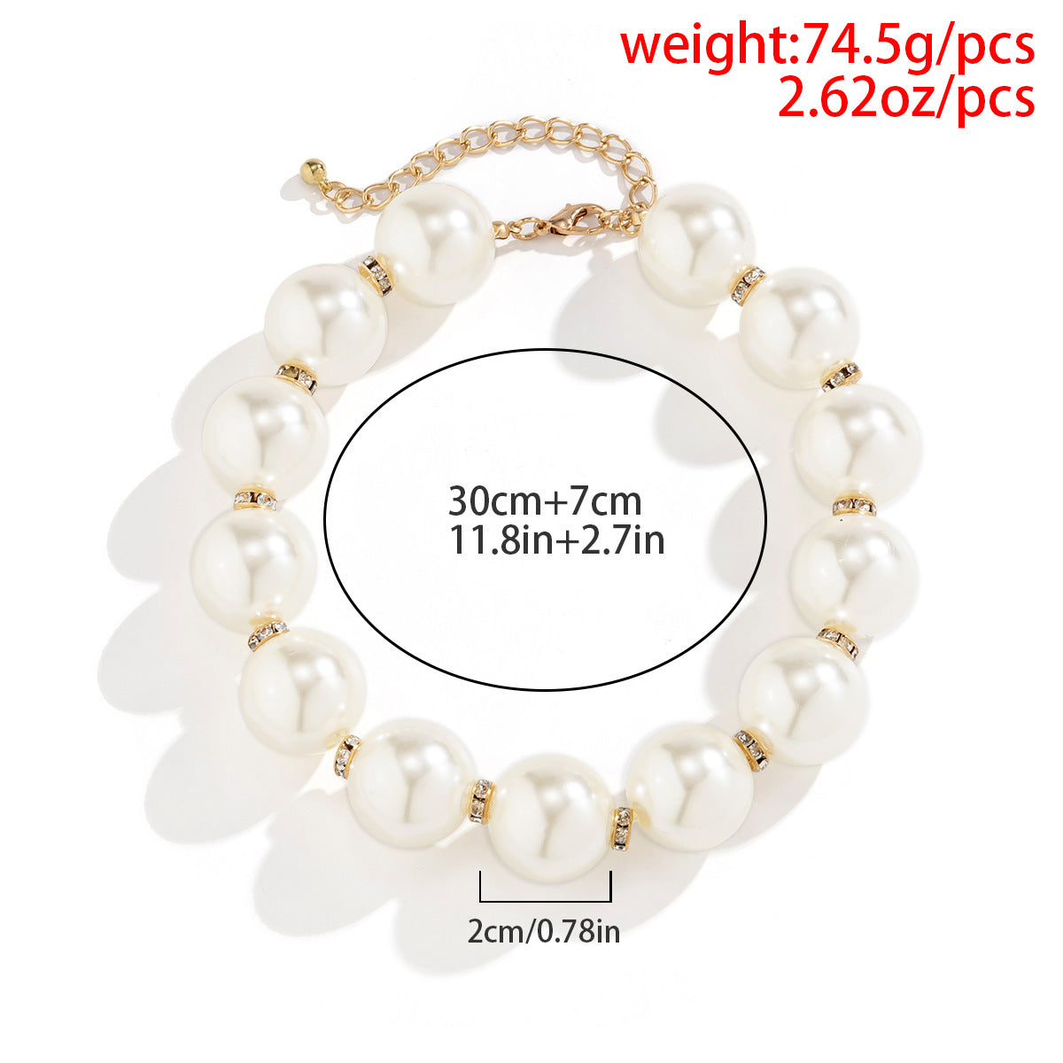 Planderful Vienna Verve Beaded Metal Necklace With Imitation Pearls And Rhinestones For Women Statement Jewelry