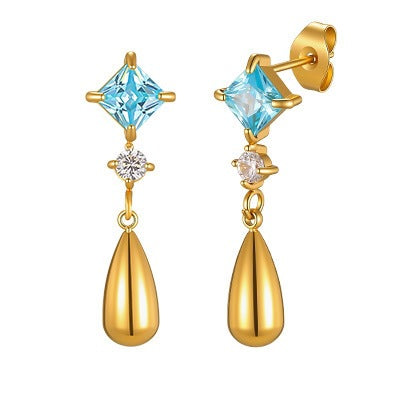 Stainless Steel Zircon Earrings