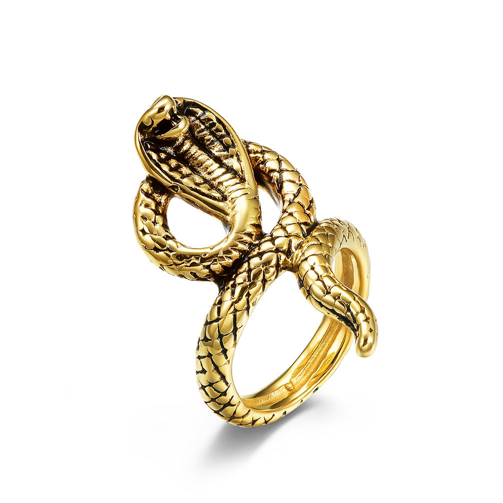 King Cobra Stainless Steel Ring Men's