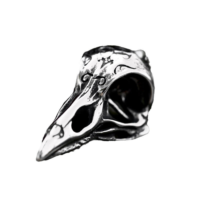 Engraved Crow Pendant in Titanium Steel - Nordic Viking Men's Jewelry