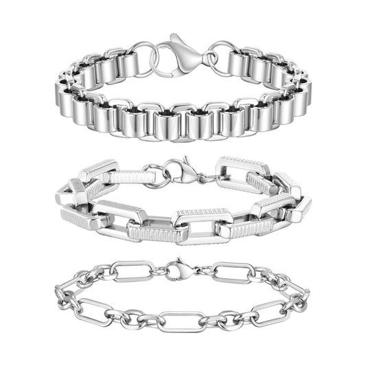 Planderful Mens Stainless Steel Bracelet Handmade For Men