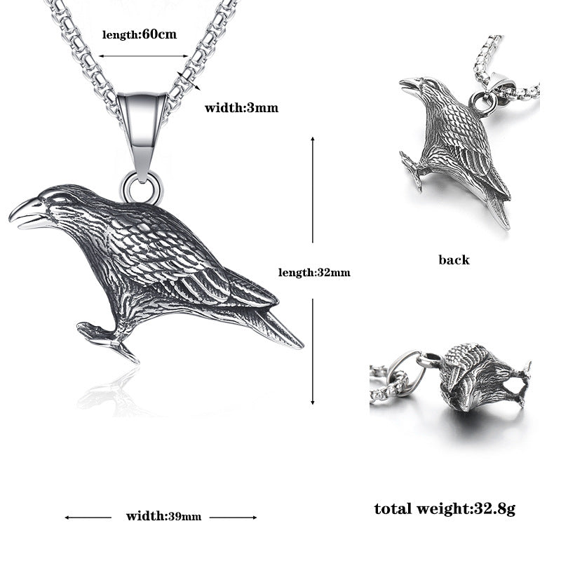 Steel Necklace - Elegant Nordic Punk Crow Necklace