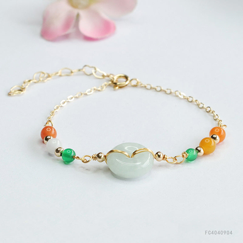 Jadeite Peace Buckle 13 mm Bracelet