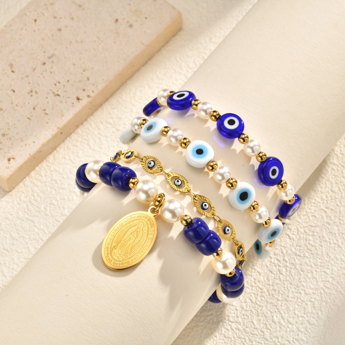 Devil's Eye Pearl Stainless Steel Bracelet
