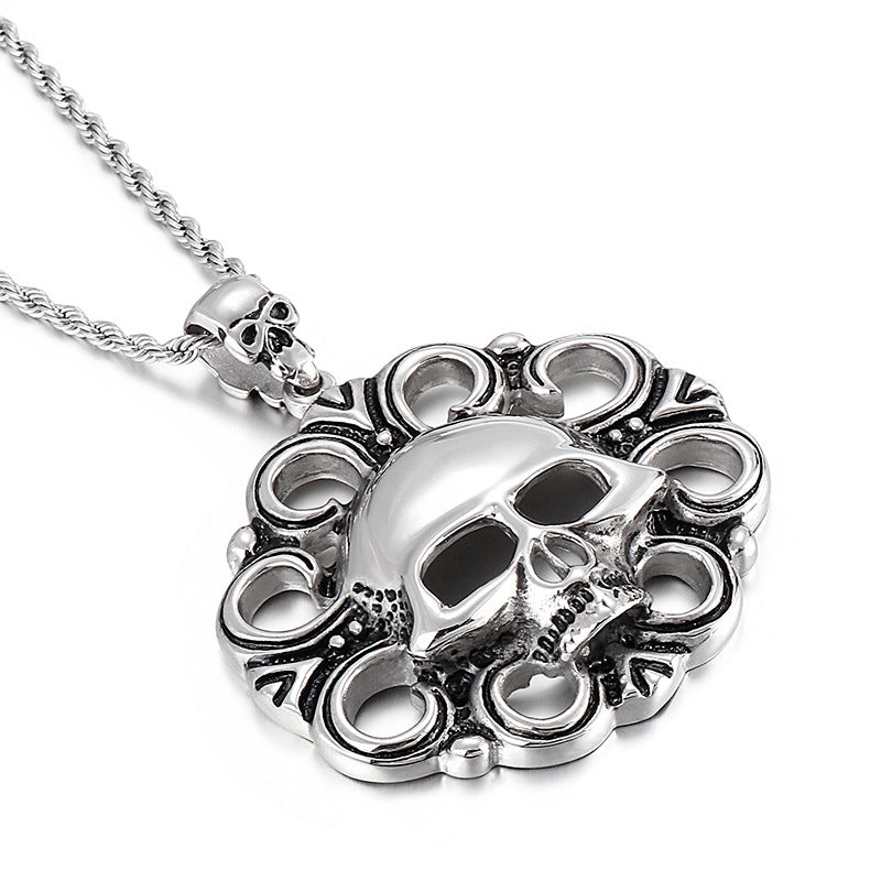 Retro Pirate Skull Men's Titanium Steel Pendant - European Charm