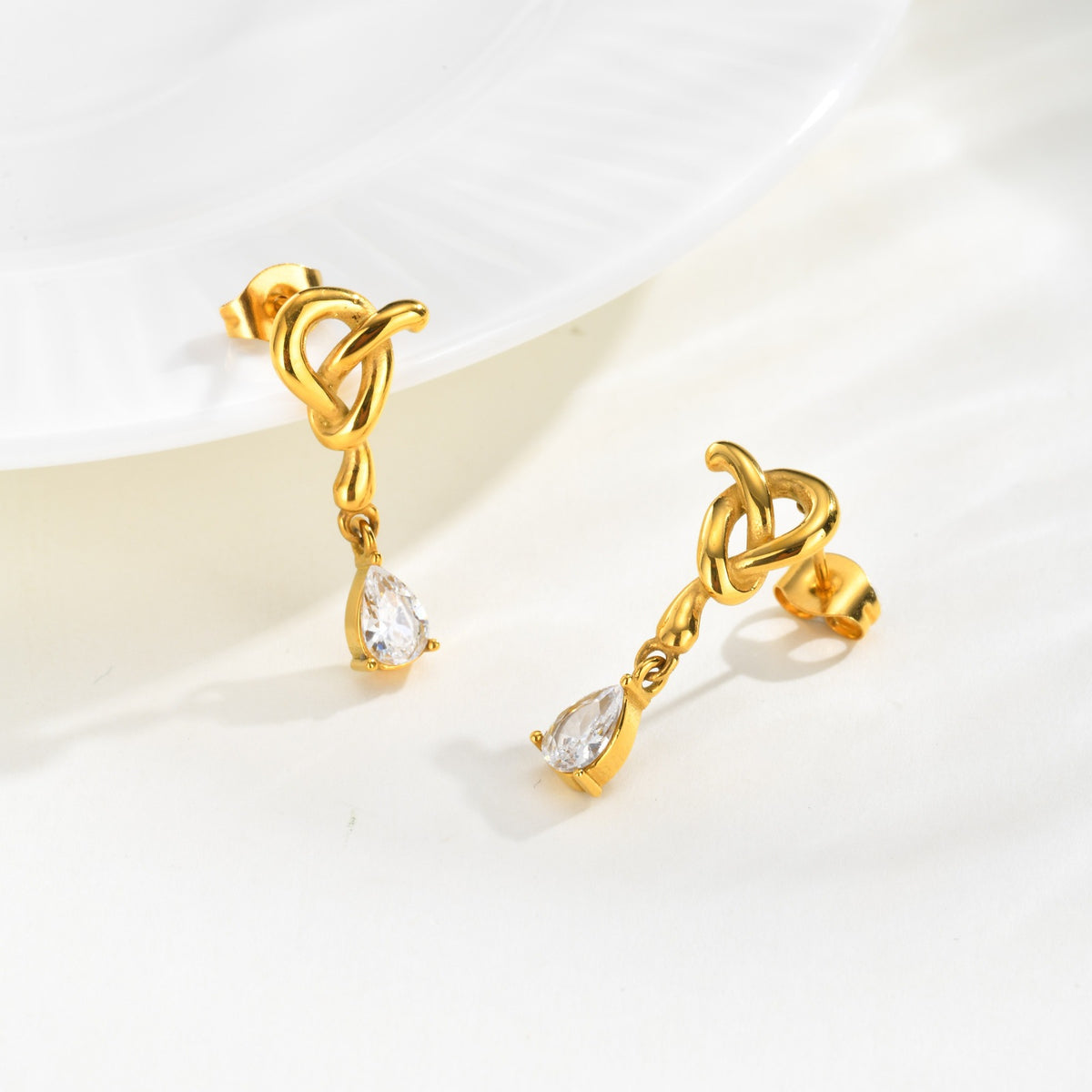 Stainless Steel Zircon Earrings