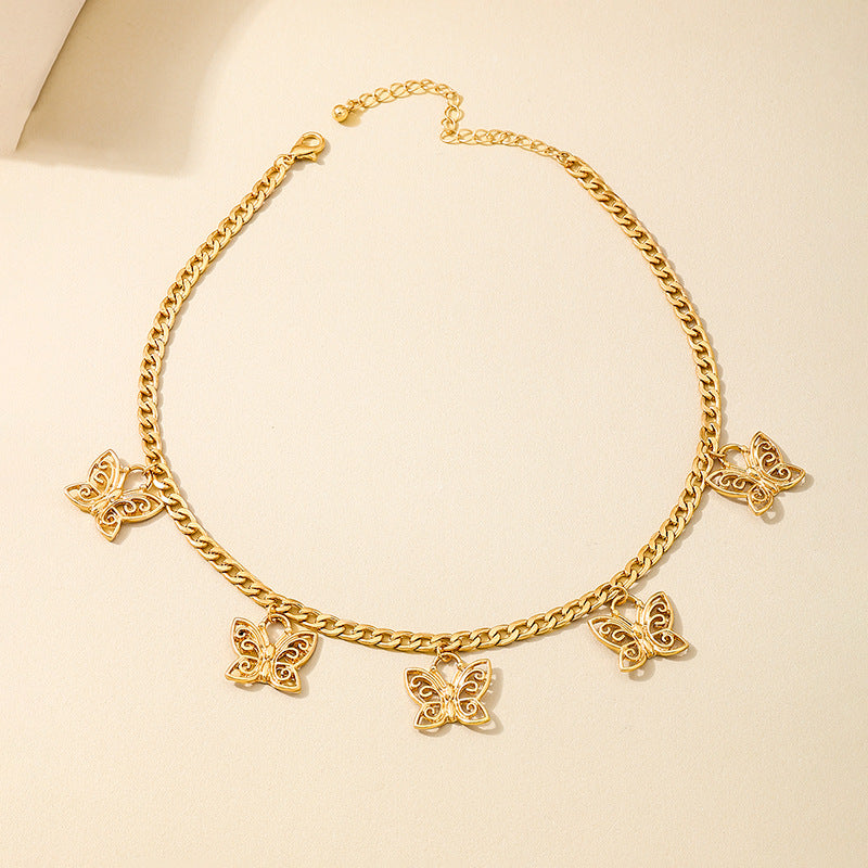 Planderful Vienna Verve Necklace – Creative Metal Hollow Butterfly Design