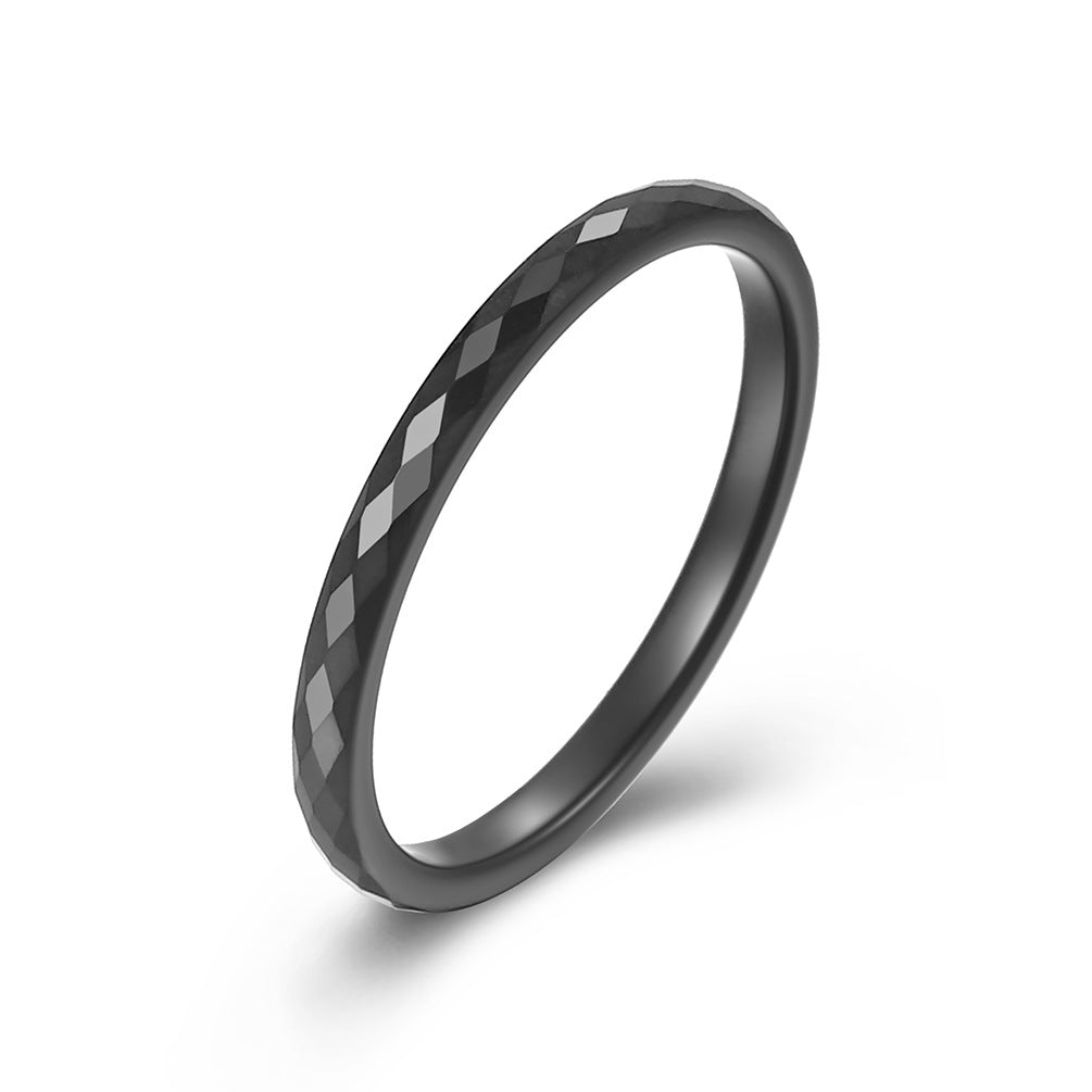Cross-Border E-Commerce Simple Rhombus Tungsten Ring Fashion